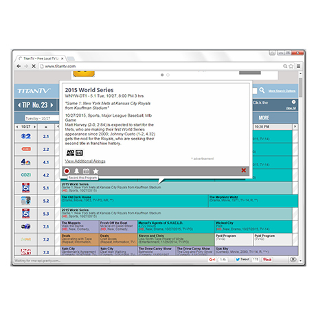 Schedule your TV recordings with the TitanTV program guide
